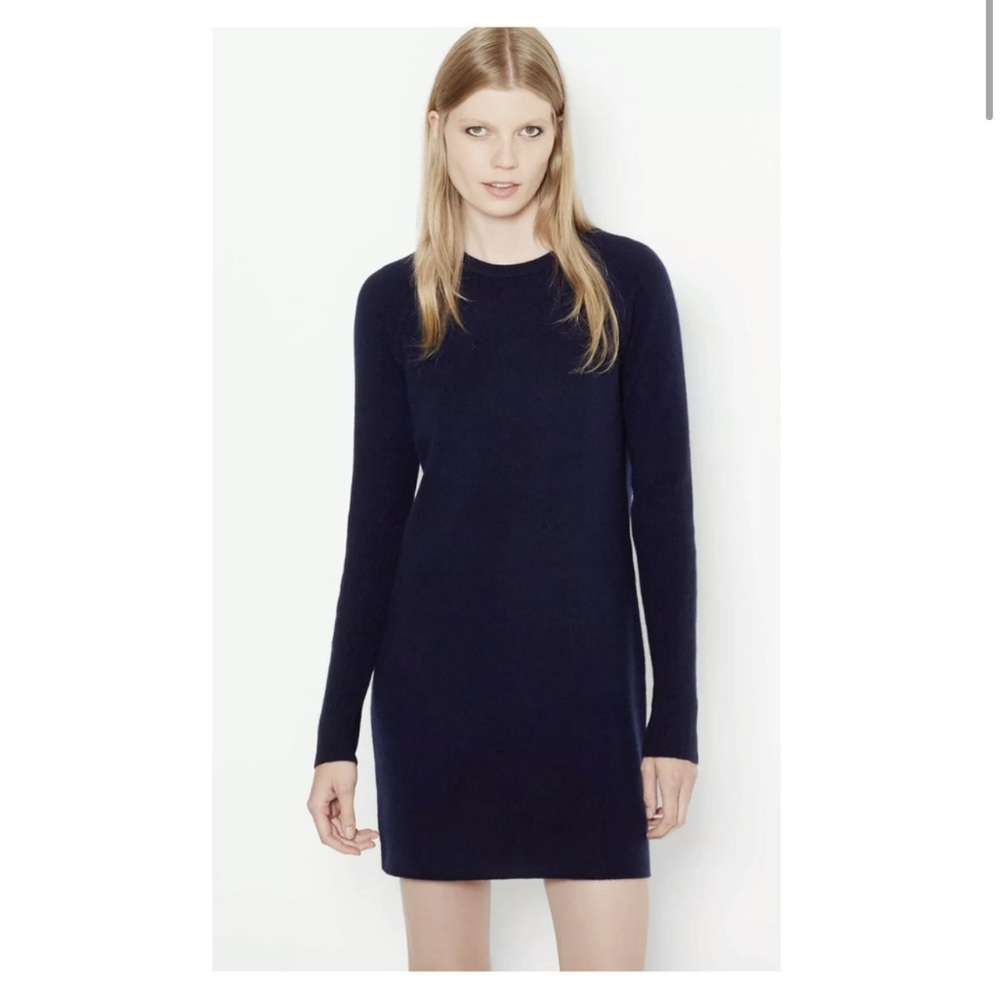 Equipment Women's Crewneck Sweater Mini Dress Long Sleeve Navy Blue Size Small